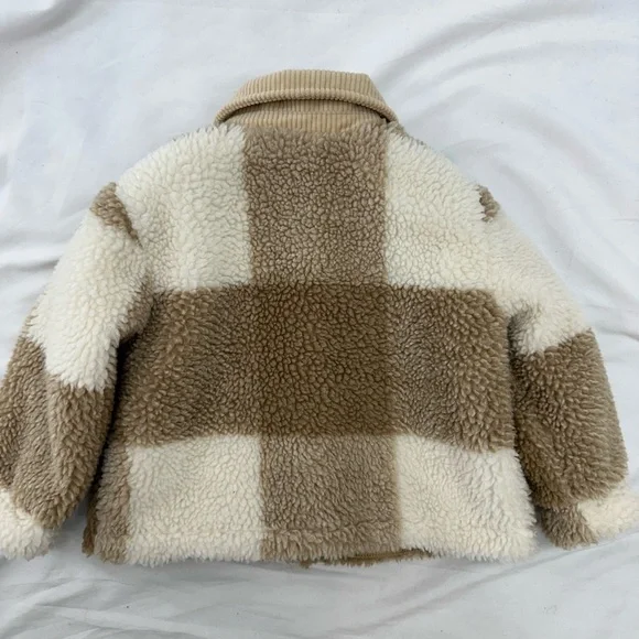 Zara Kids Tan and Cream cozy  Jacket 12-18 months - Picture 3 of 4